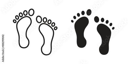 Foot icon suitable for mobile application.