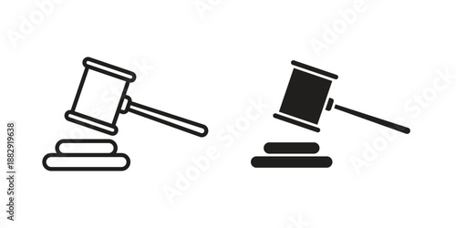 Gavel icon suitable for mobile application.