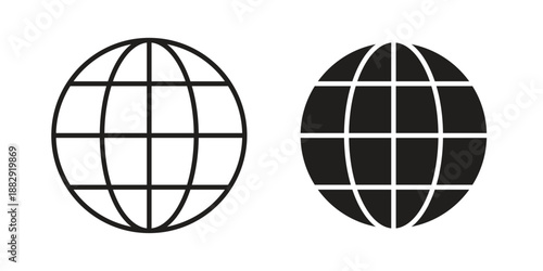 Globe icon suitable for mobile application.