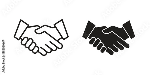 Handshake icon suitable for mobile application.