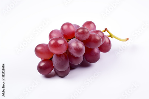 Single Grape Isolated on Pure White Background with Smooth Glossy Skin