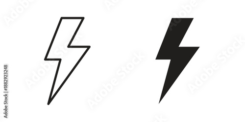 Lightning bolt icon suitable for mobile application.