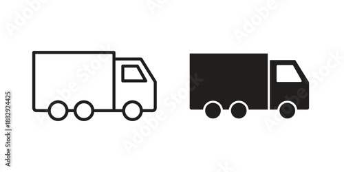 logistics truck icon suitable for mobile application.