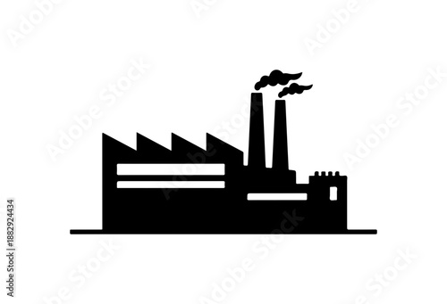 Industrial Factory with Smokestacks