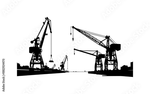 Industrial Cranes at a Port