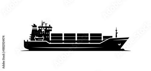 Illustrated Cargo Ship SVG