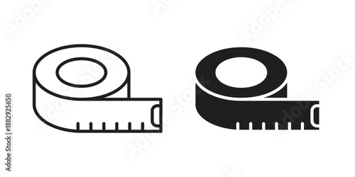 Meter tape icon suitable for mobile application.