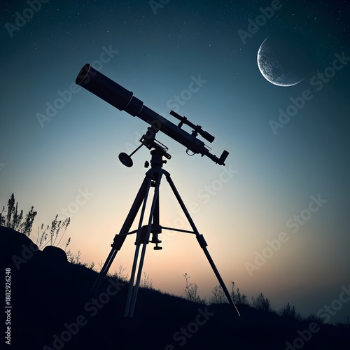 telescope at sunset
