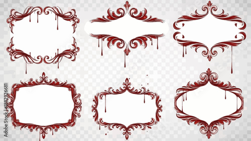 Gothic Blood Drip Frames Collection - Ornate and Decorative Border Designs