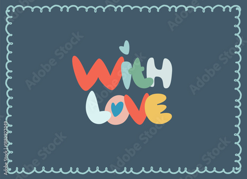 Card hand drawn like a sketch. Vector element for greeting card, social media post. Love, Romance, Valentines Day concept