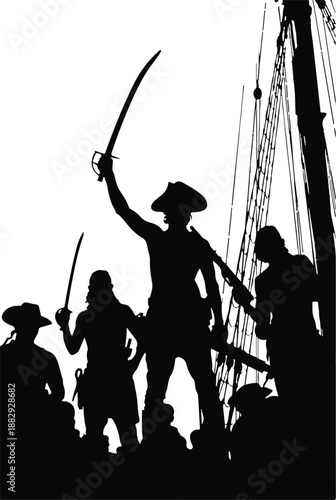 Pirates Silhouette Vector Design 