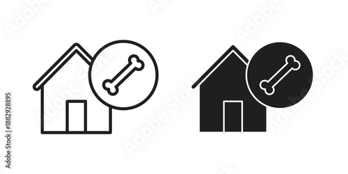 Pet house icon suitable for mobile application.
