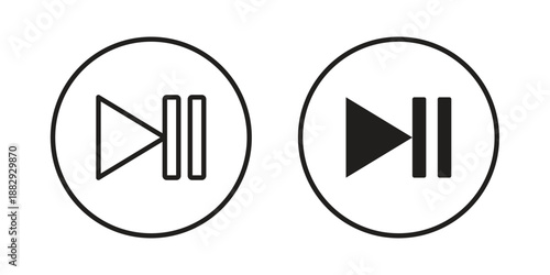 Play pause icon suitable for mobile application.