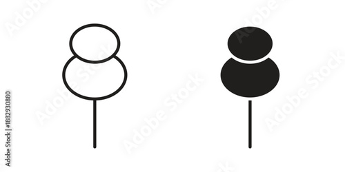 Push pin icon suitable for mobile application.