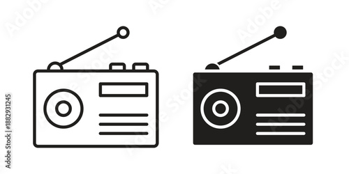 Radio icon suitable for mobile application.