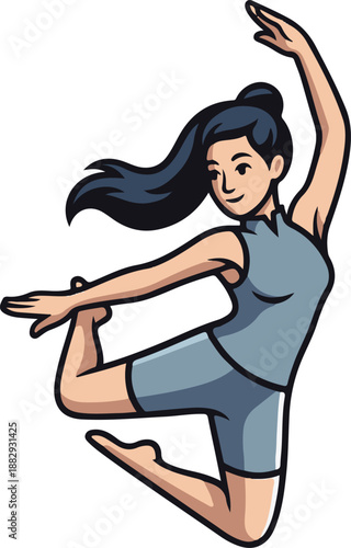 Girl Happily Dancing Vector Design