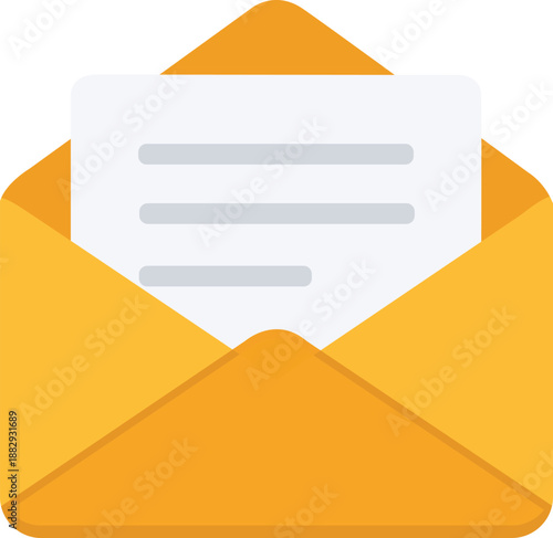 Vibrant yellow envelope with letter emerging