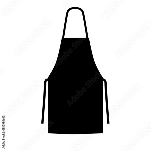 Vector illustration of a black apron. Clothing design template for chefs, bartenders, cleaners, and service staff. 