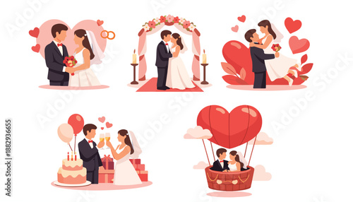 A Romantic Valentine Couple's Love Story Wedding and Engagement Celebration Moments