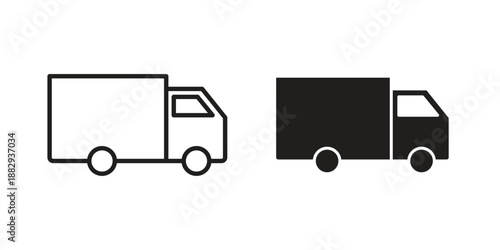 Truck icon suitable for mobile application.