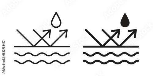 Waterproof icon suitable for mobile application.