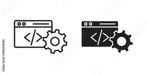 Web development icon suitable for mobile application.