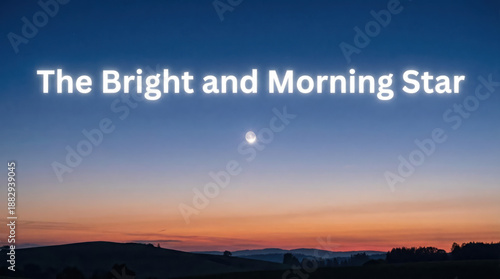 Bright Morning Star Rising Over Scenic Landscape at Dawn  