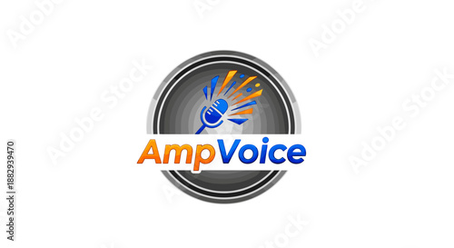 AmpVoice Logo Design with Sound Waves.