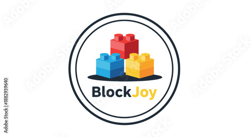 Colorful Lego Blocks in Circle Logo Design.
