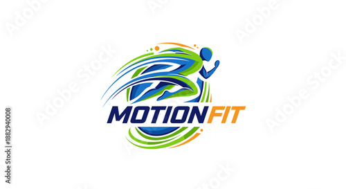 Motion Fit Logo Design with Runner.