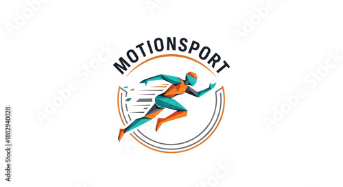 Motionsport Logo with Running Athlete Design.