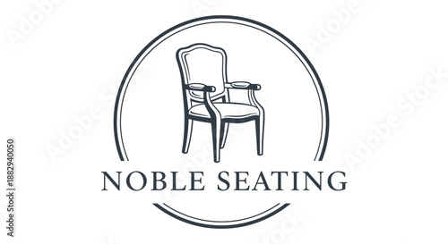 Noble Seating Chair Logo Design Illustration.