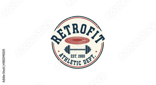Retrofit Athletic Department Vintage Fitness Logo.