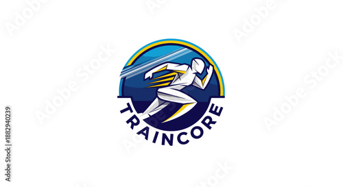 Running Man Logo Illustration Design.