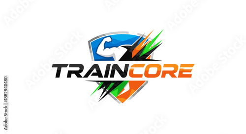 TrainCore Fitness Logo Design Element.