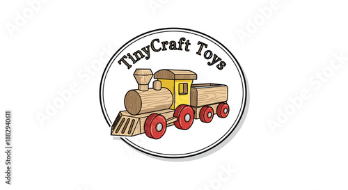 Vintage Toy Train Logo Illustration Design.