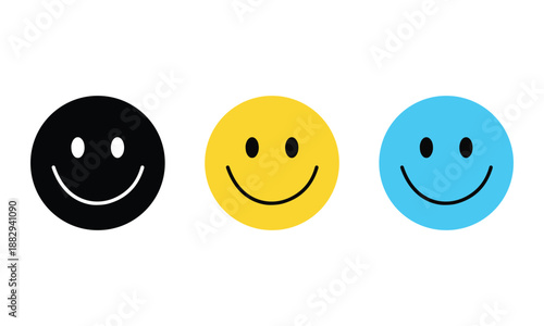 happy smiley face. Smiley Icon Smiling Face Flat Style. vector illustration eps file. 