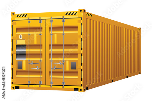 Logistic cargo container. Shipping, transportation and delivery concept. Realistic 3d template isolated on white background
