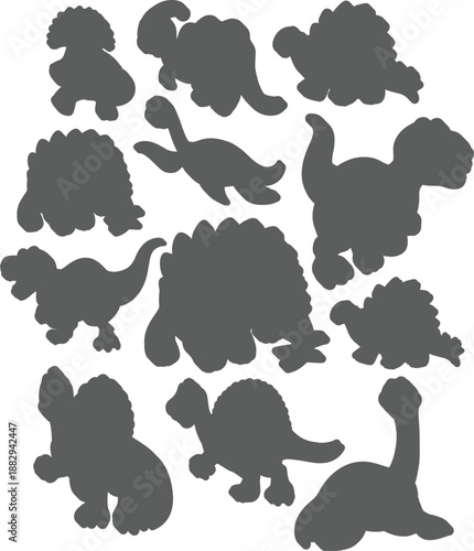 Cute cartoon vector illustration set of domestic pets including black cat and dog silhouettes in a seamless pattern design with animals, fish, and birds