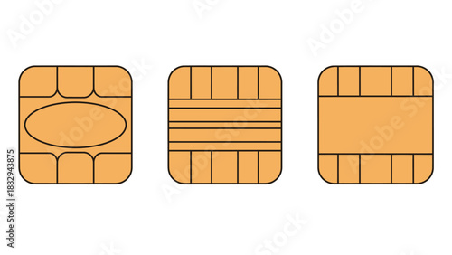 An illustration of three different types of SIM cards side by side