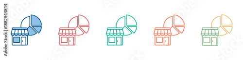 Market Share Icon Set Multiple Style Collection 