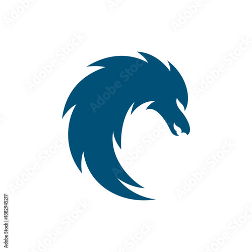 dragon head mascot logo design