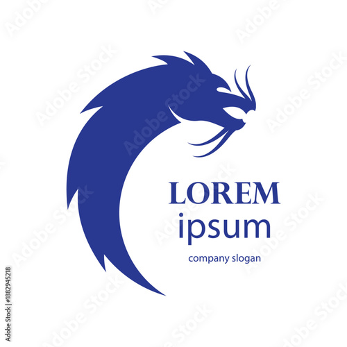 dragon head mascot logo design