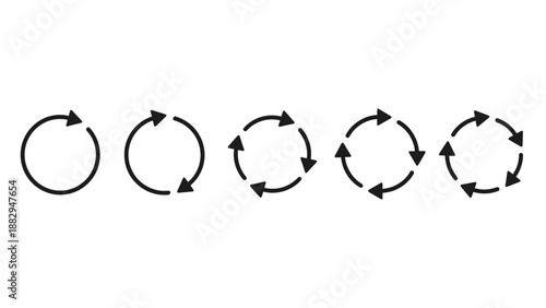 A set of circular arrow icons on a white background