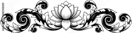 Elegant Symmetrical Floral Ornament Vector Design