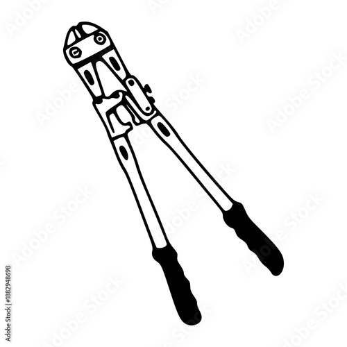 heavy duty bolt cutters tool illustration