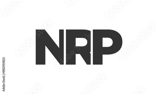 NRP logo design template with strong and modern bold text. Initial based vector logotype featuring simple and minimal typography. Trendy company identity.