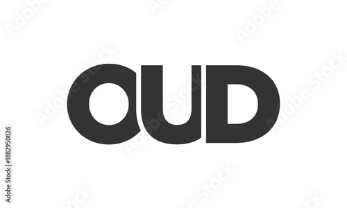 OUD logo design template with strong and modern bold text. Initial based vector logotype featuring simple and minimal typography. Trendy company identity.