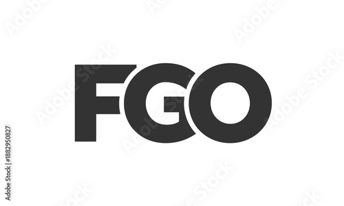 FGO logo design template with strong and modern bold text. Initial based vector logotype featuring simple and minimal typography. Trendy company identity.