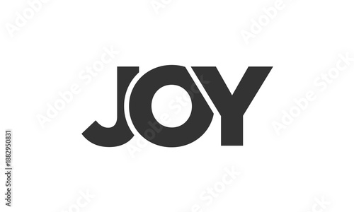 JOY logo design template with strong and modern bold text. Initial based vector logotype featuring simple and minimal typography. Trendy company identity.